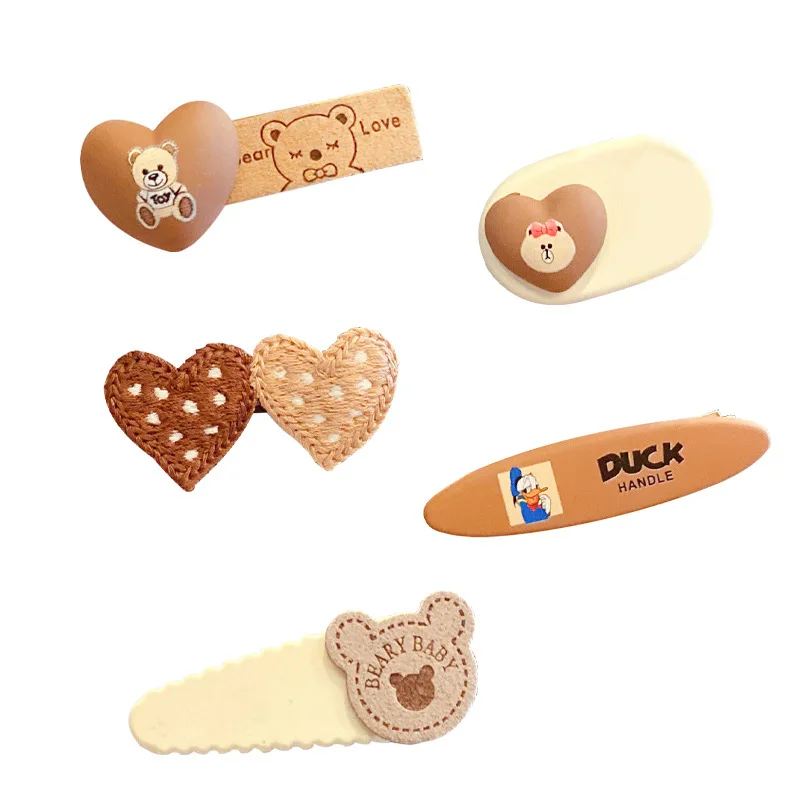 1PSET Cartoon Brown Bear Girls Hair Accessories Set Children Kid Sweet Barrettes Fashion Headbands Hair Clips For Baby Headdress