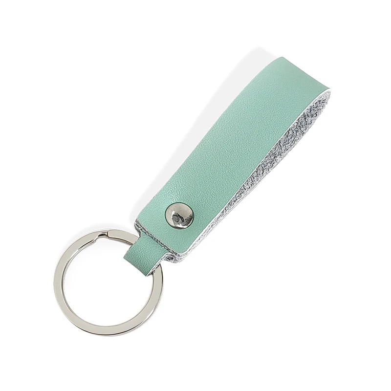 genuine leather keychain small fresh fashion Macaron color light color key chain girl car key pendant gift