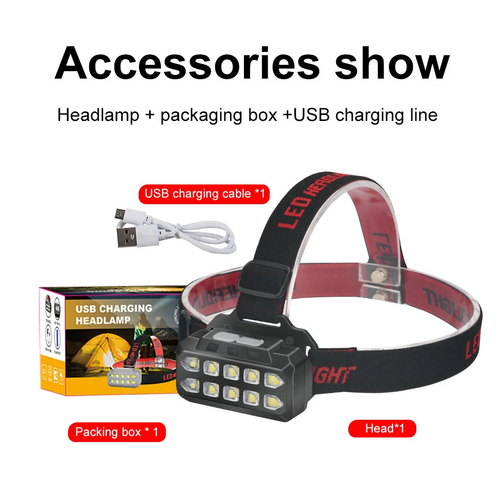 XHP40 Мини светодиодный налобный фонарь USB перезаряжаемые фары для кемпинга рыбалка велосипедные головного света фонарик водонепроницаемый