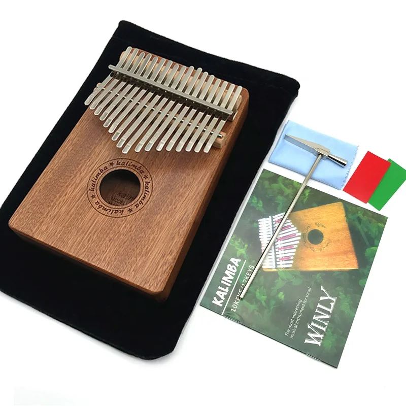  17 клавиш sapele kalimba большой палец пианино Пальчиковое Мини Деревянный акустический музыкальный