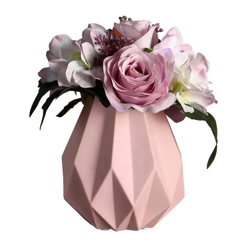 BHM Nordic Light Luxury home decor Creative Ceramic Vase Ornament Flower Arrangement Hydroponic Small Vase