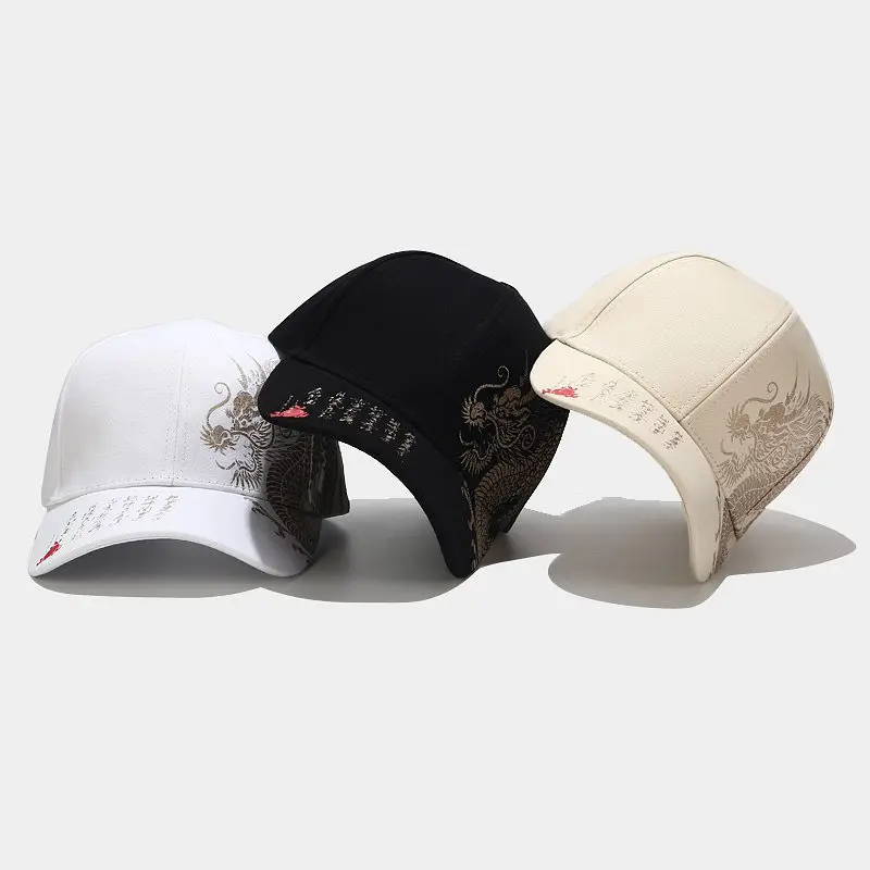 Fashion Chinese trending dragon tattoo gold foil print baseball cap mens  trucker hat gorras personalizadas