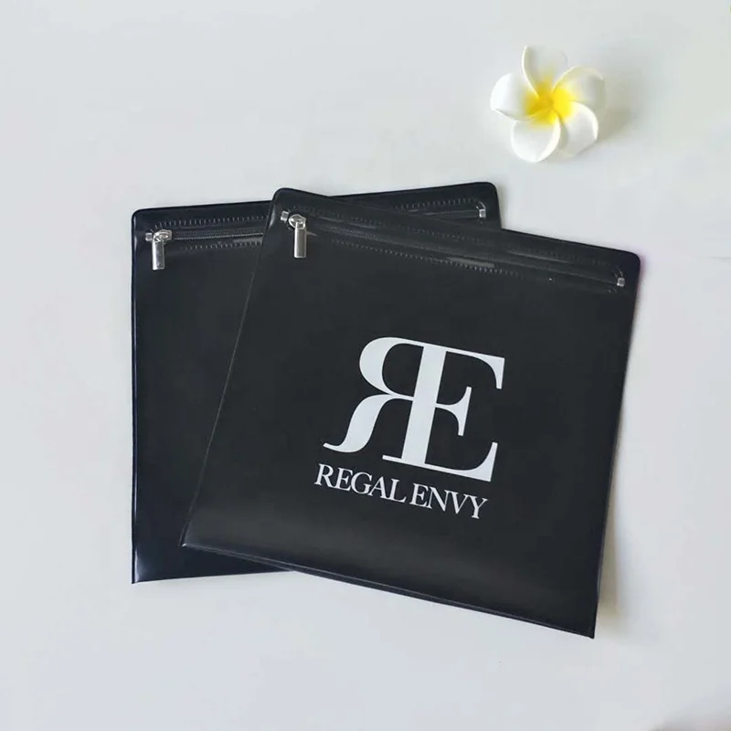 custom waterproof black pvc zipper bag pvc pouch bag zipper pvc black bag