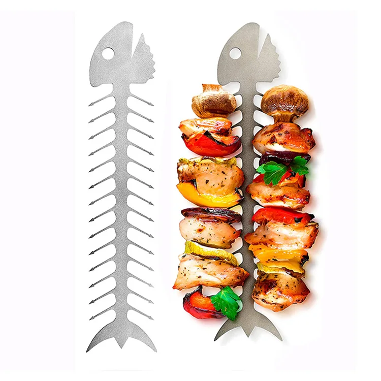 Барбекю-гриль в форме рыбы с 28 шипами вместимостью 14 кухонных блюд для барбекю для мяса, рыбы и овощей