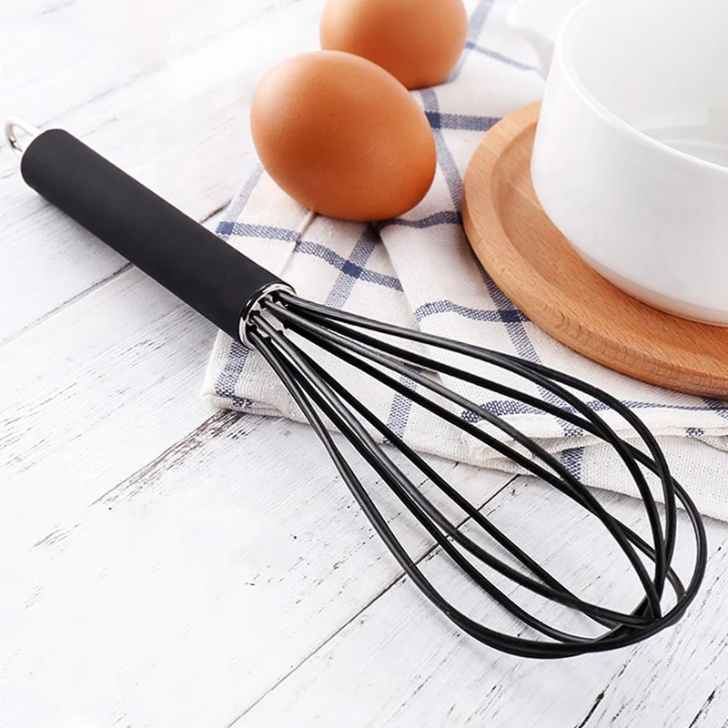 Food Grade Stainless Steel Rubber Handle Silicone Whisk Egg Beater
