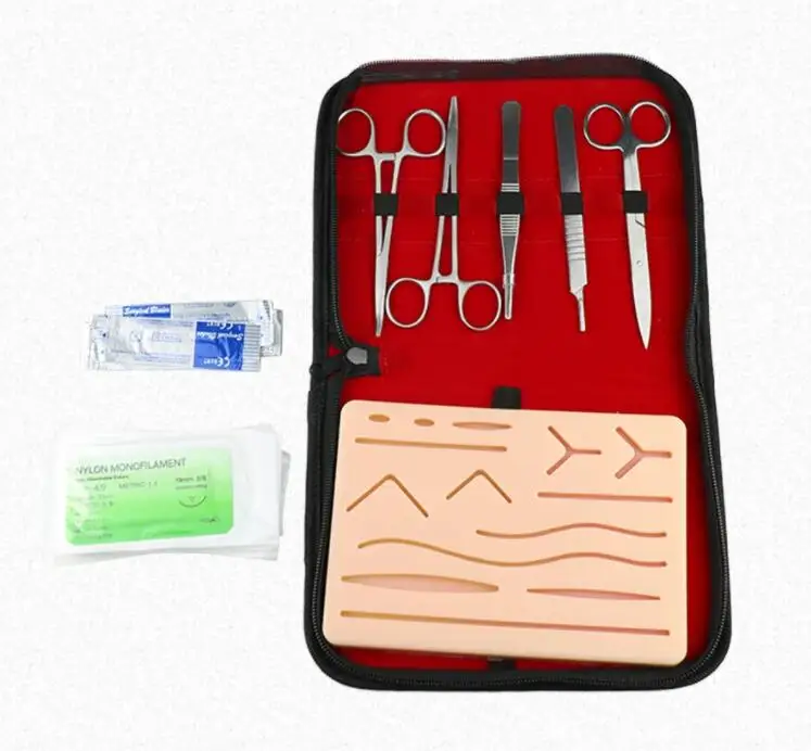 Surgical Suture Training Kit Skin Operate Suture Practice Model Training Pad Needle Scissors Tool Kit Teaching equipment