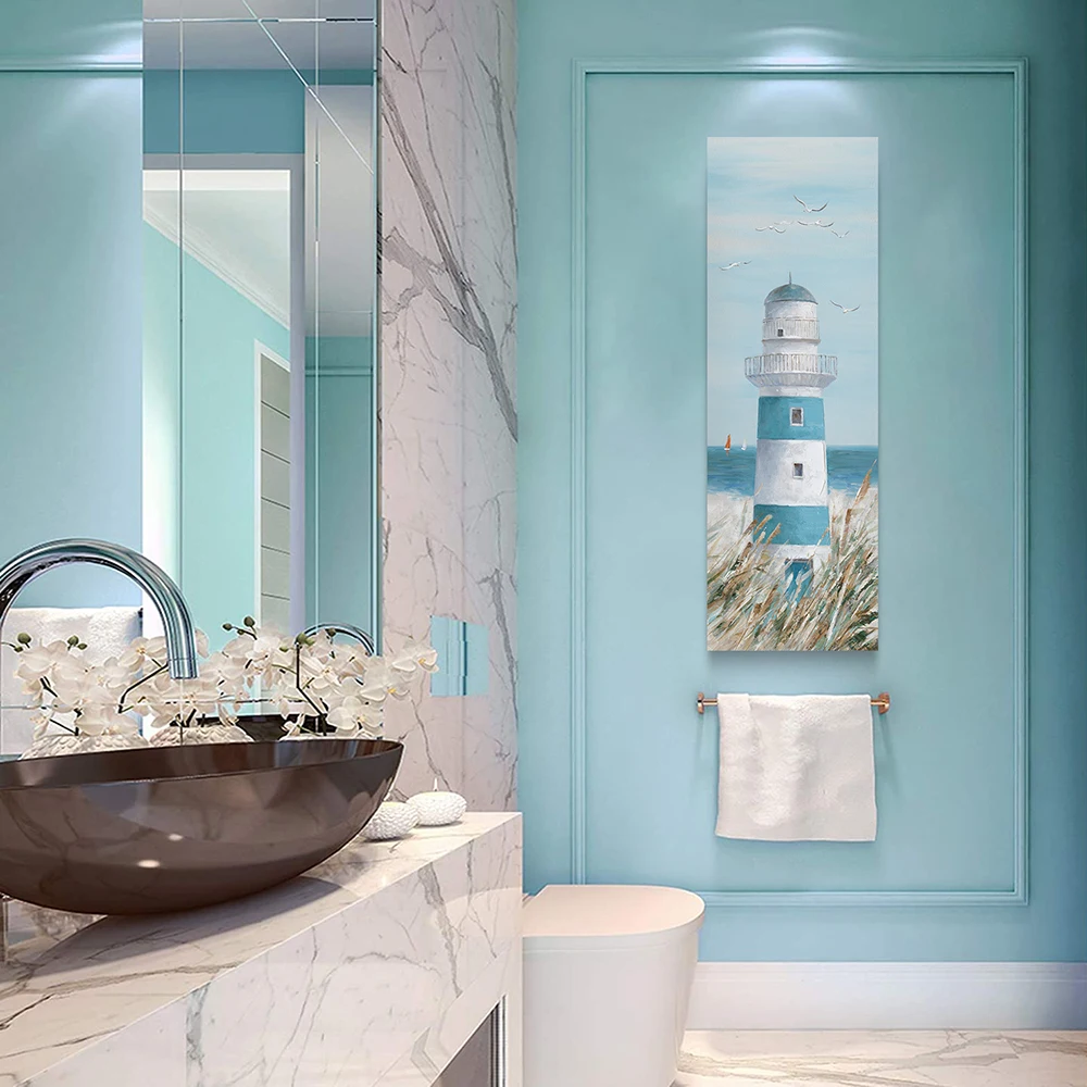 Factory Outlet Canvas Printing Wholesale Portrait Hand Painted Character Wall Art Landscape Seascape Lighthouse Oil Painting