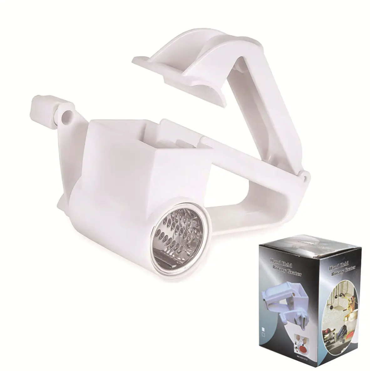Hand rotating multifunctional stainless steel cheese grater