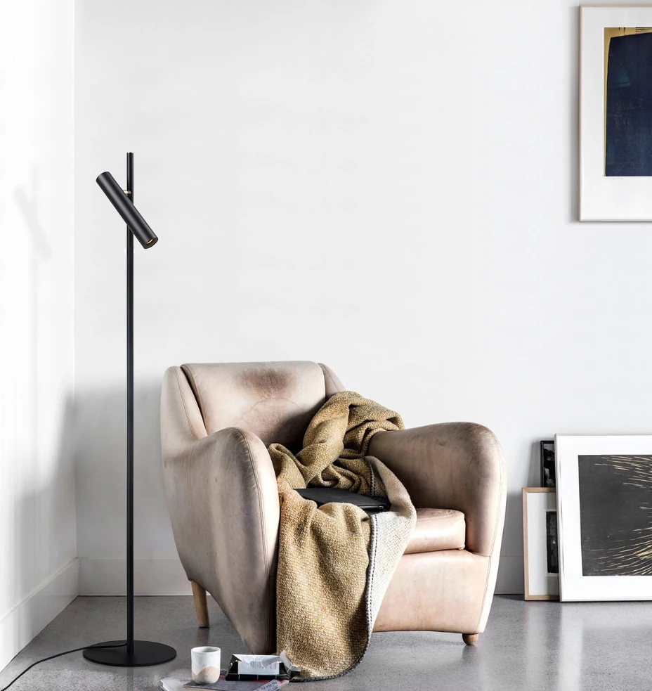 Savia Aluminum Iron LED Floor Lamp Standing Light Reading Modern Adjustable Dimmable For Hotel Bedroom living room