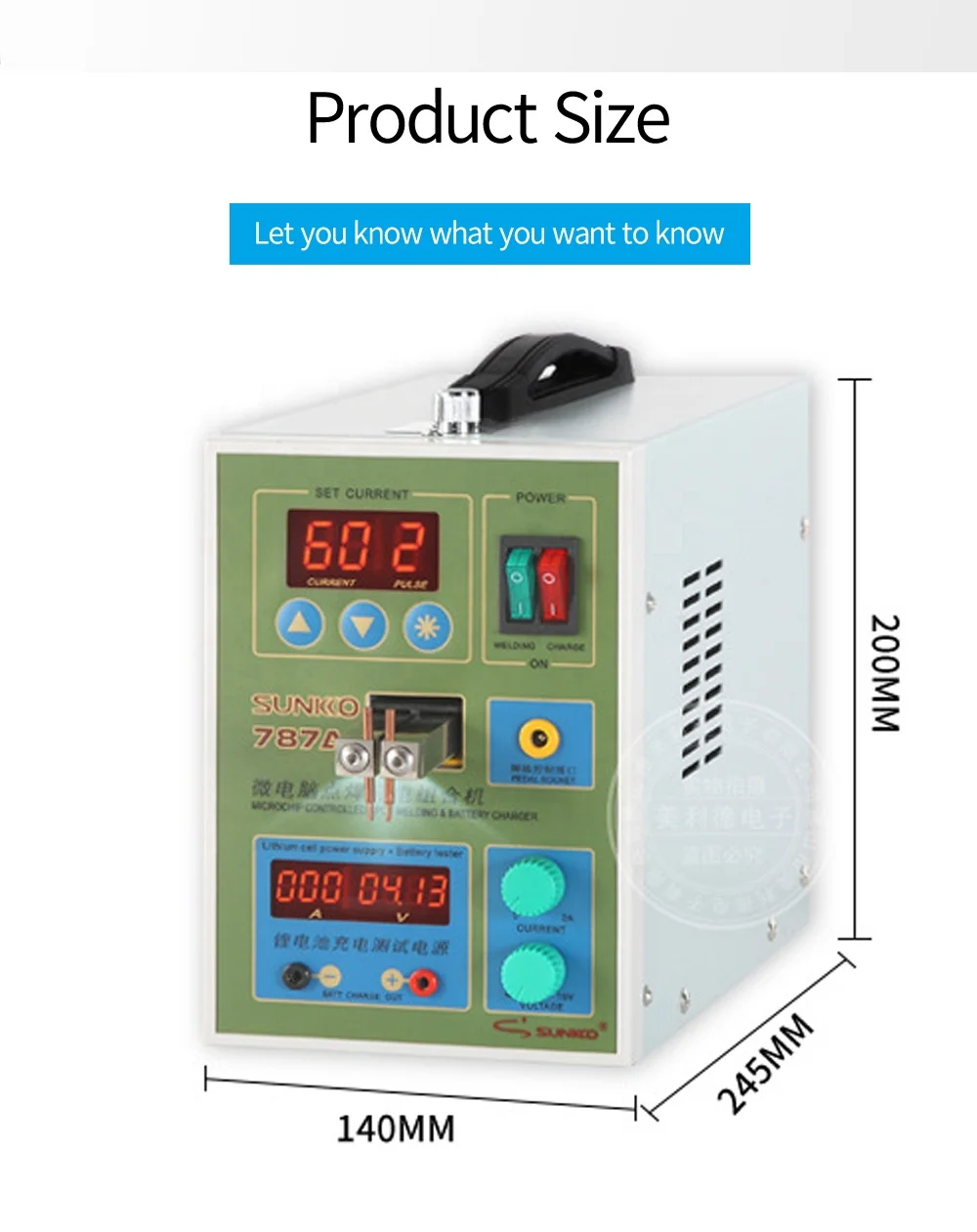 SUNKKO 787A+ LED Pulse Battery Spot Welder Micro-Computer 18650 Micro Welding LED Light Battery Clamp Spot Soldering Station