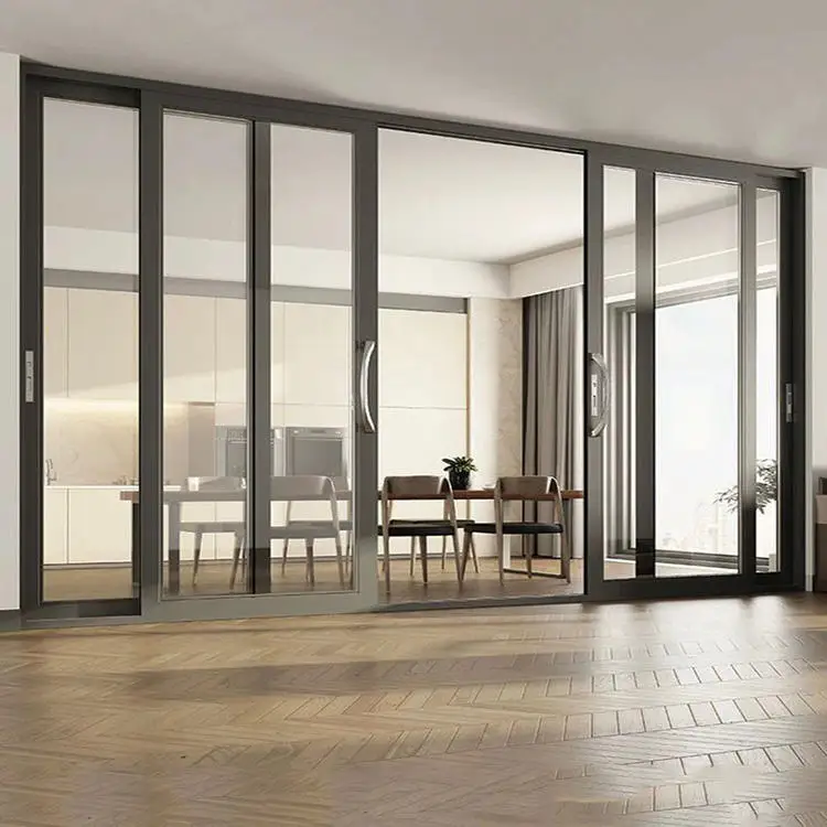 High Quality Soundproof Energy Saving Aluminium Sliding Door Price Tempered Glass Patio Shower Slide Door