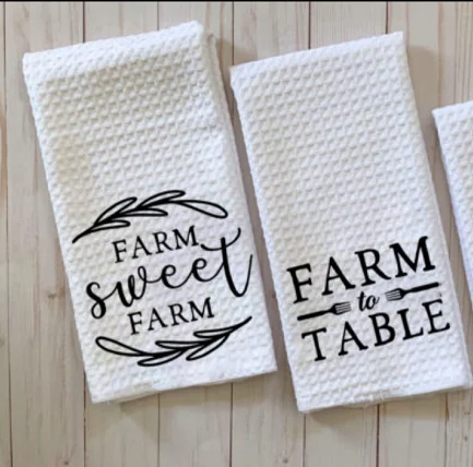 
Personalized waffle weave tea towel kitchen towel for sublimation 