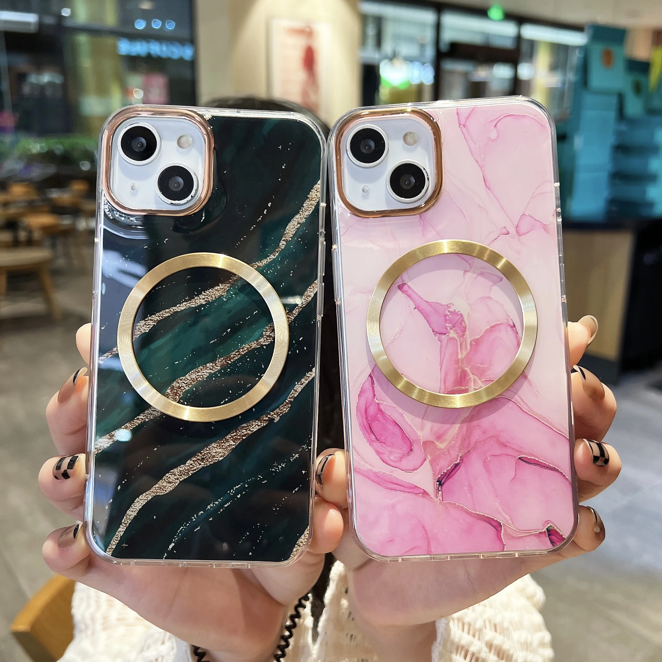 Fashion Marble Texture Magsafes Phone Case for iPhone 14 13 12 11 Pro Max Magnetic Wireless Charging Cover Shell