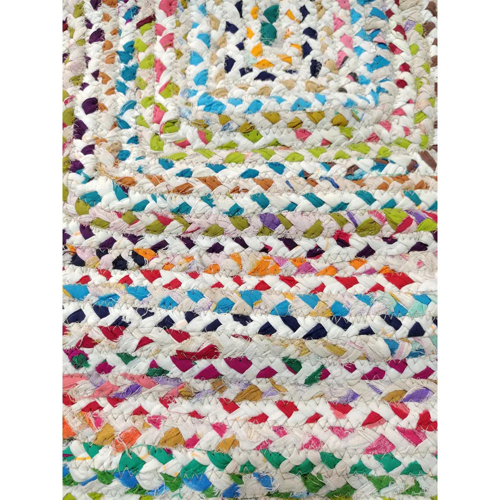 Multicolor Indian Cotton Jute Rugs Rectangular Shaped Hand Knotted Online Unique As Christmas Home Decorative Item
