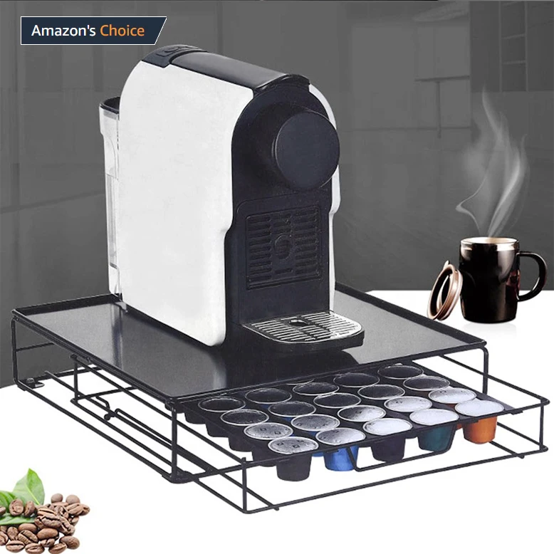 Nespresso Coffee Pod Storage Drawer Holder Capsule Storage Drawer Metal Multiple Flavors Pods Organizer