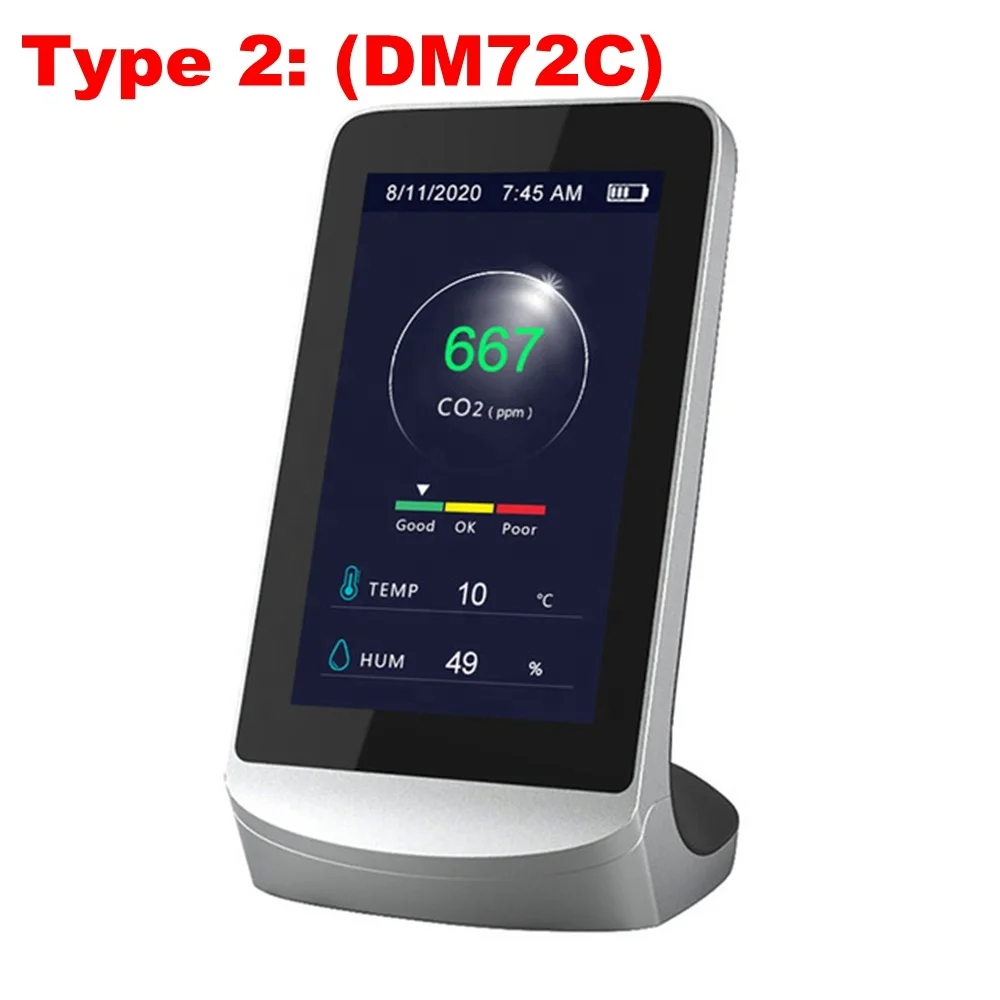 DM72 WIFI CO2 измеритель детектор многофункциональный углекислый газ перезаряжаемый качества воздуха анализатор