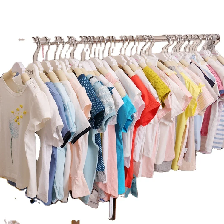 Фабричная одежда, верхняя одежда, одежда, оставшаяся одежда, фирменная этикетка для девочек, детская хлопковая Футболка с круглым вырезом, Бангладеш, W 1 01