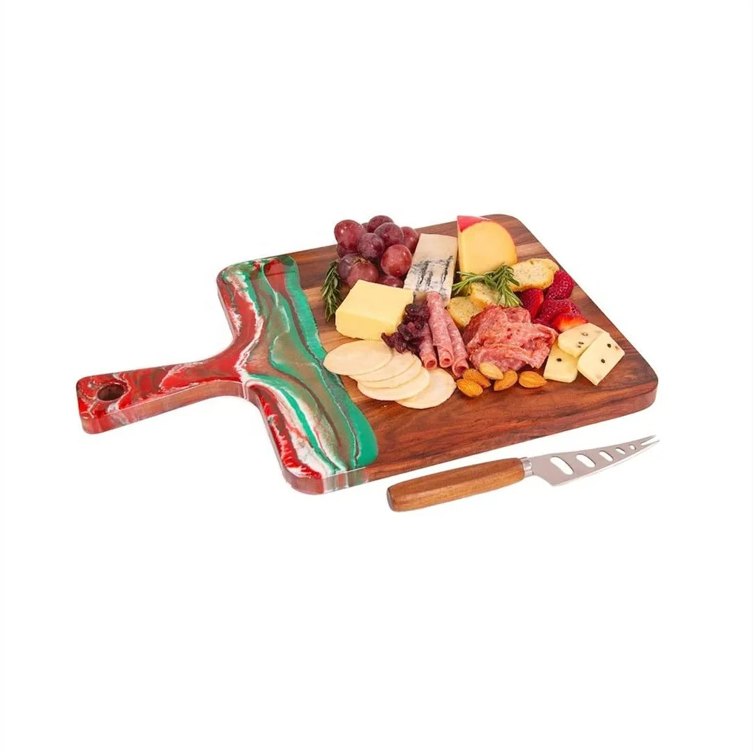 Good Design Home Kitchen Olive Wood and Epoxy Resin Art Cutting Serving Chopping Board