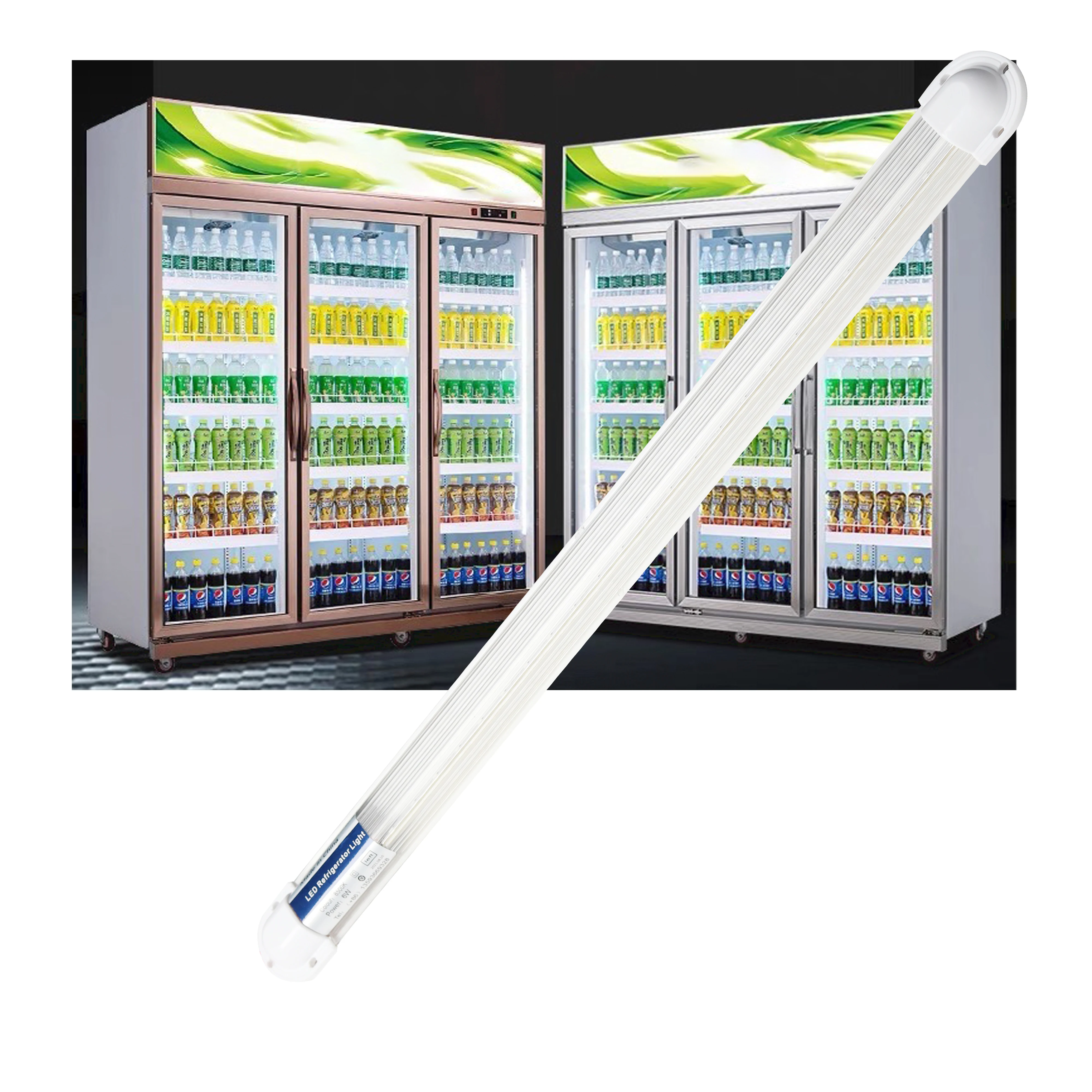 2ft 7W Beam angle 45/160 Cooling Light 6500k Led Tube Grow Light For Showcase Refrigerator