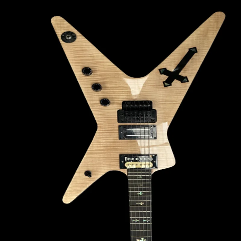 Quality Dime Bag Crucifix Inlays 6 Electric Guitar Flame Maple Top Black Hardware Glossy Finishes free shipping in stock