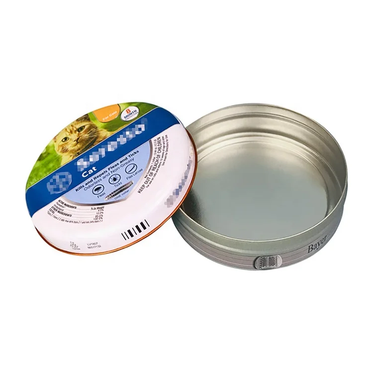 Custom pet food cat dog food bait flat round tin can