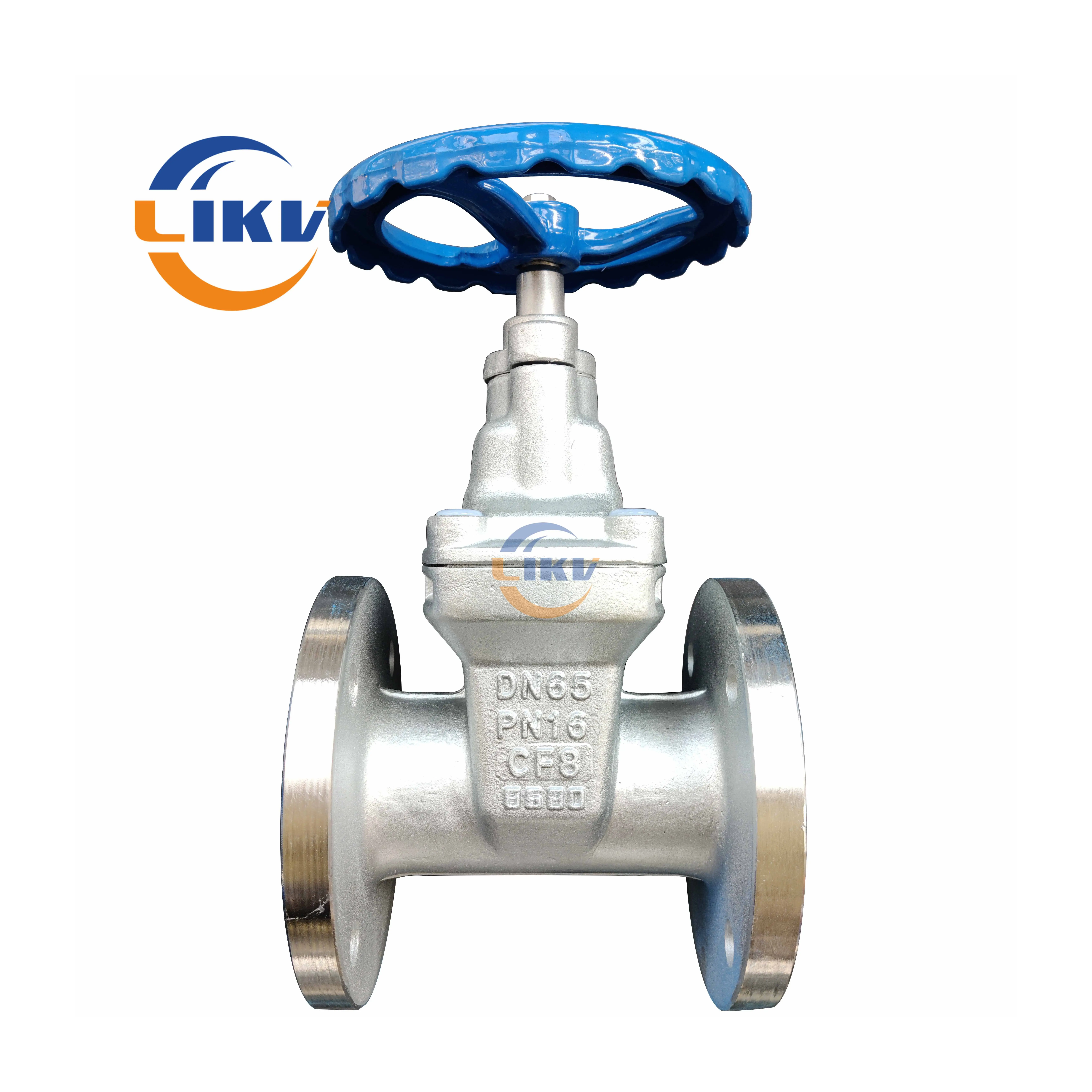 Double Flanged Non Rising Stem CF8 Stainless Steel CF8m API Gate Valve Wedge Type for Acid