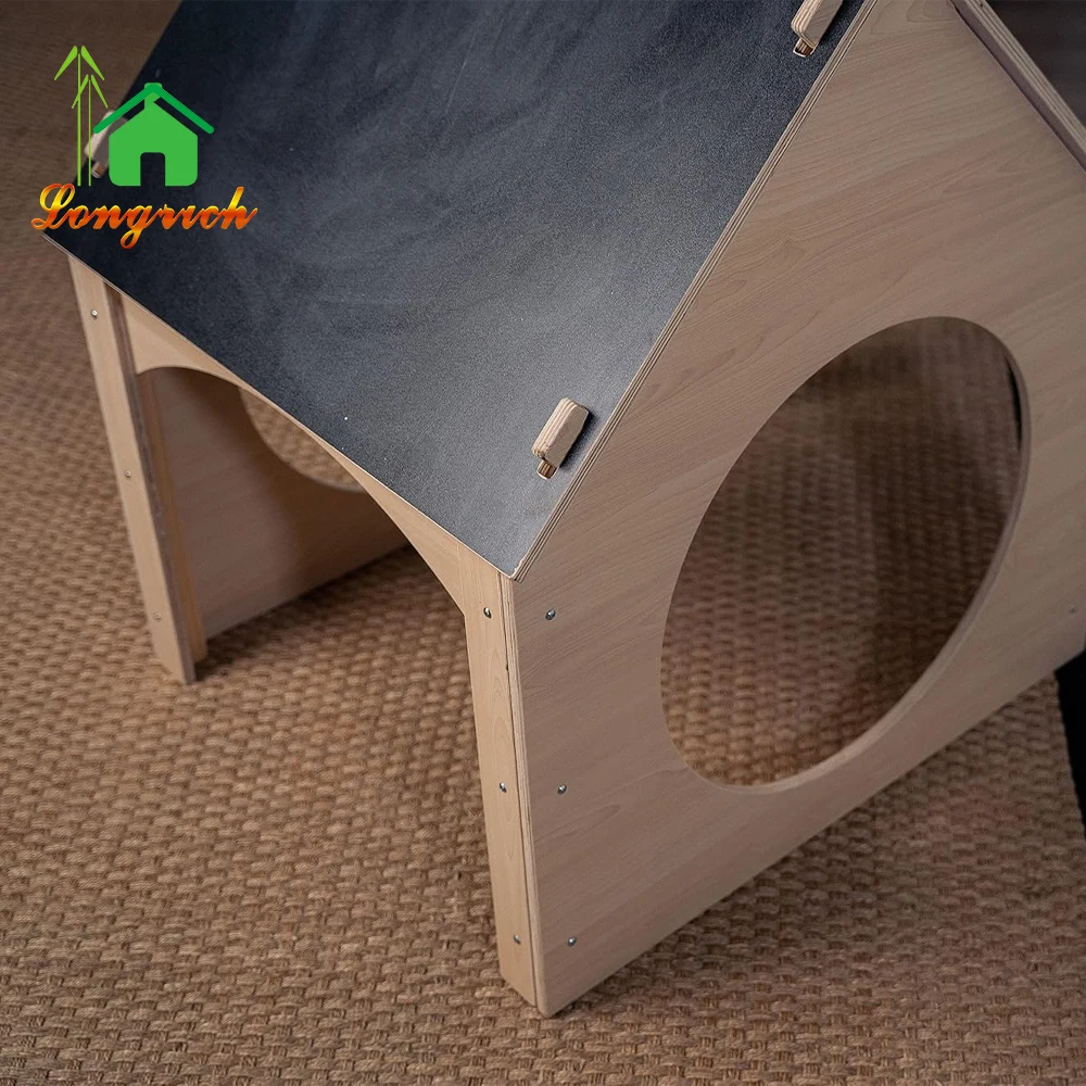 Wooden Indoor Sturdy Playhouse Montessori and Waldorf Style Playhouse for Toddlers with Chalkboard blackboard
