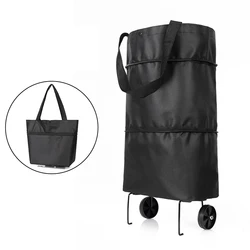 Folding Shopping Pull Cart Trolley Bag With Wheels Foldable Reusable Grocery Bags Food Organizer Vegetables Shopping Bags