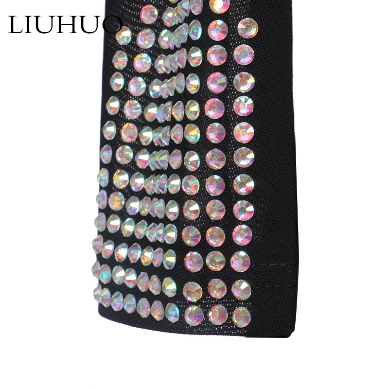 LUHUO Superior Fashion Sleeveless Latin Dance Skating Dress Rumba Skirt One Piece Stage Costume Black