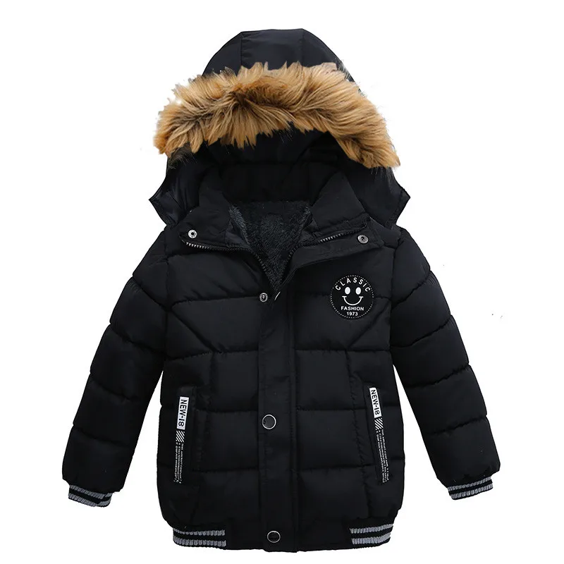 Fashion Winter Boy Warm Cotton Coat Kid Jacket With Fur Hood Coats Warm Jacket Coat Boys Clothing For Kids