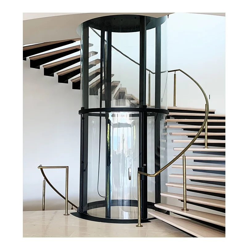 Modern Automatic Double Door Round Lift Original Design Panoramic 450kg Fuji Elevator