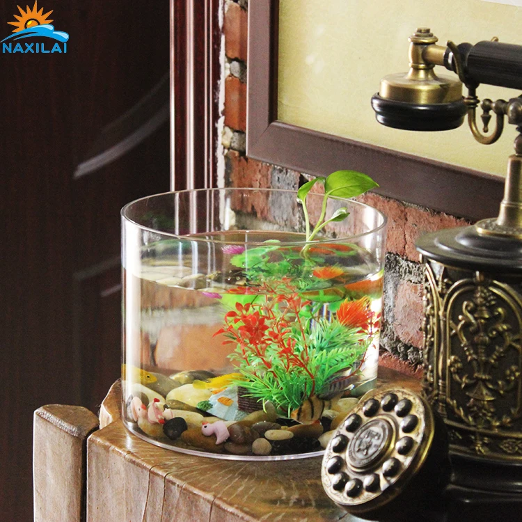 NAXIALI Aquarium Fish Tank Artificial Acrylic Aquarium Tanks Sunsun Table Mini Acrylic Ecological Aquarium
