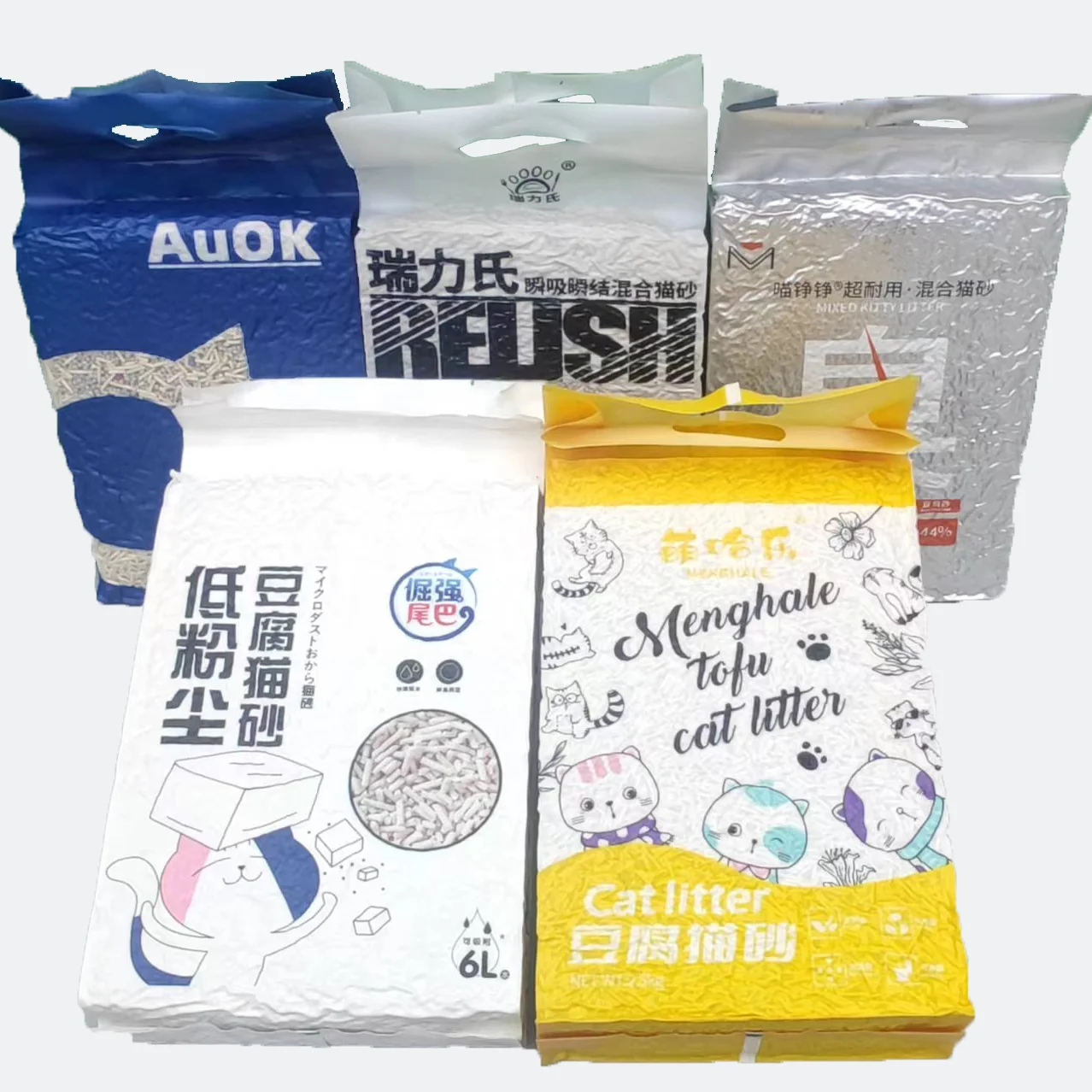 Wholesale OEM ODM Flushable Clumping Cat Sand 2.0 3.0 mm Pink Tofu Cat Litter Kitty Sand