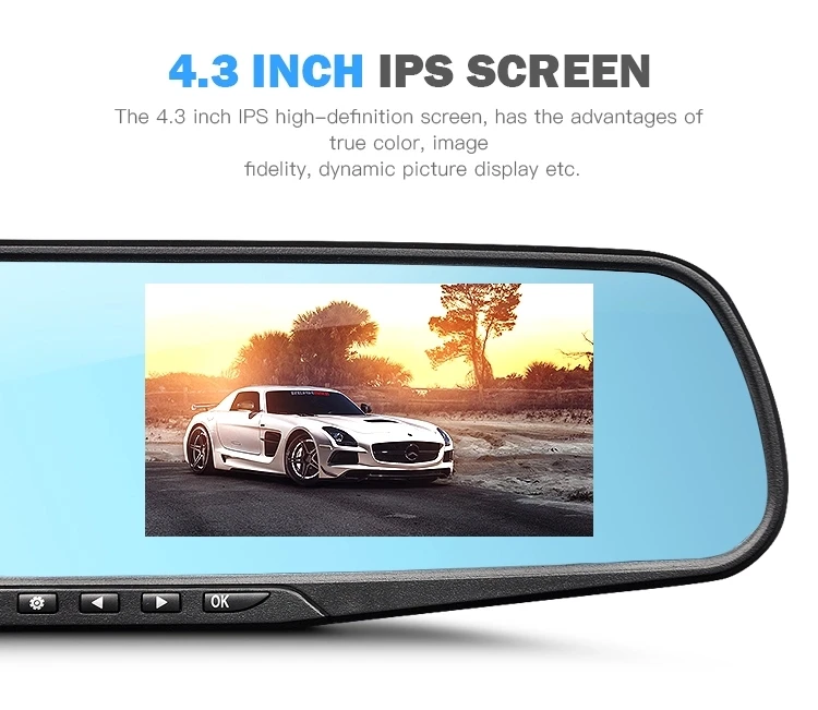  EGO 4 3 дюймов hd 1080p полностью раздвижной Электрический Автомобильный видеорегистратор с боковым сиденьем камера заднего