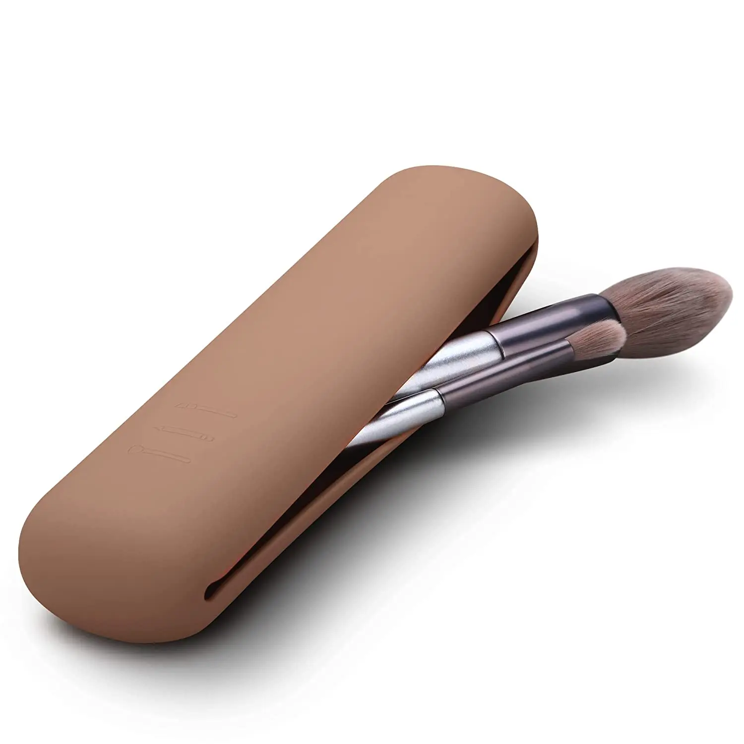 OEM Design Travel Makeup Brush Holder Anti-fall Silicone Portable Makeup Box Cosmetic Bags