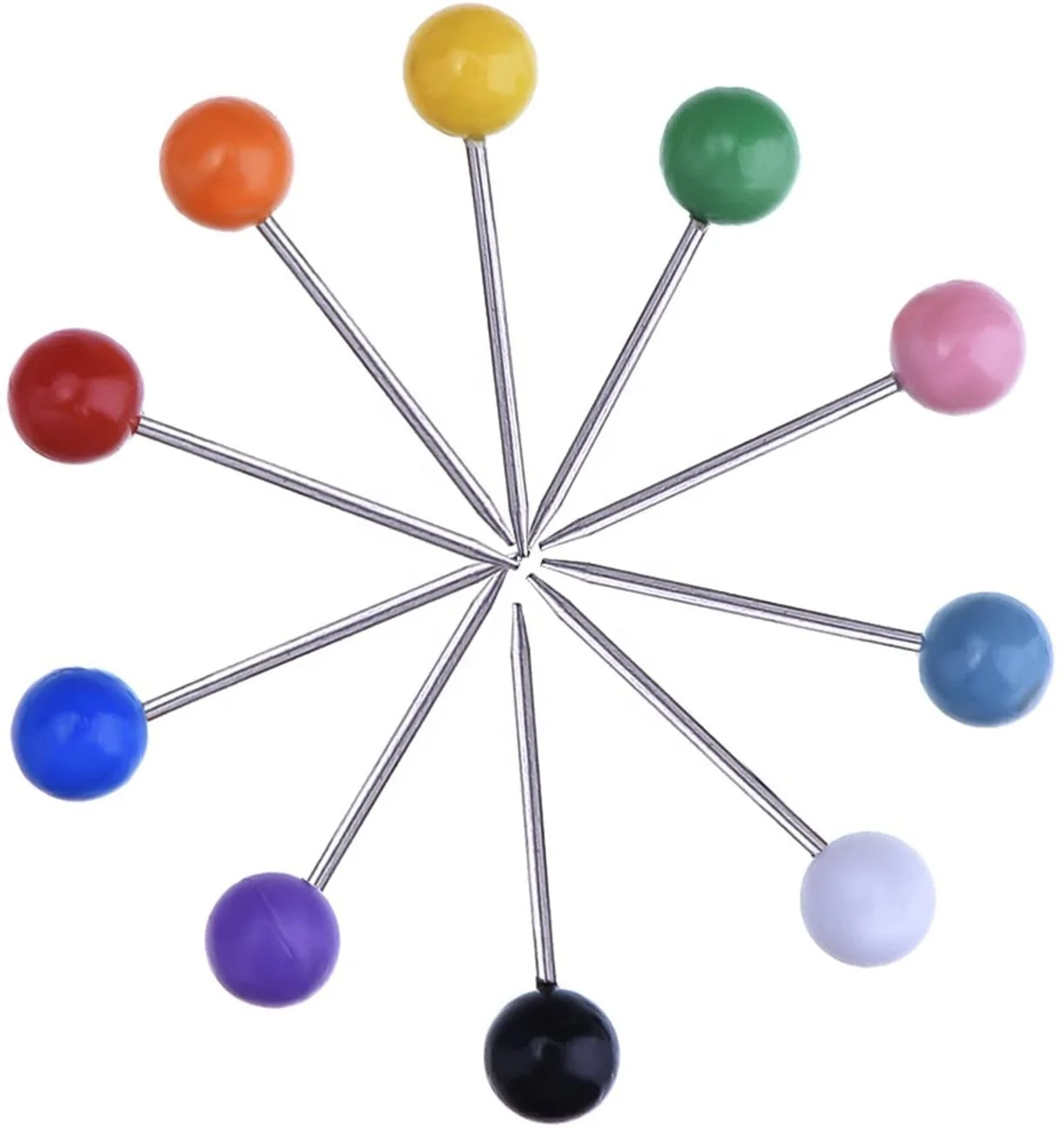 500 штук карта канцелярские кнопки карта Tacks пластмассовая круглая головка гвозди со стальными точек касания 10 видов цветов (1/8 дюймов) (1600170262013)