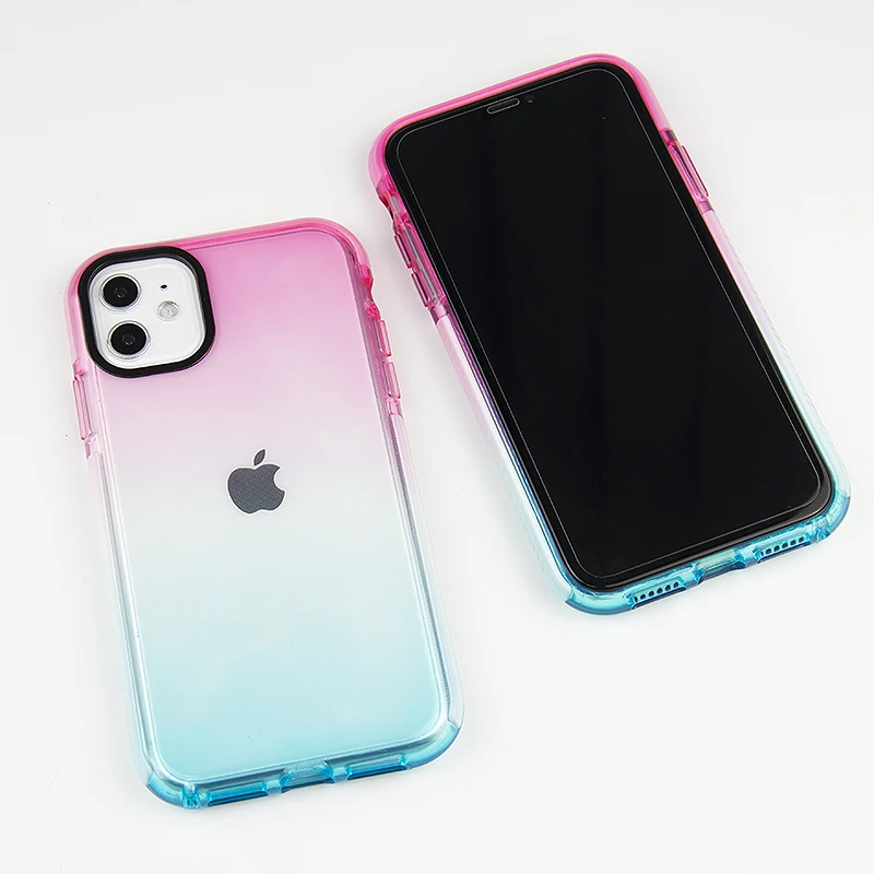 Для iPhone X XS Max 8 7 Plus градиентные Чехлы ТПУ ТПЭ Новый Радужный ударопрочный двухцветный резиновый чехол для телефона 11