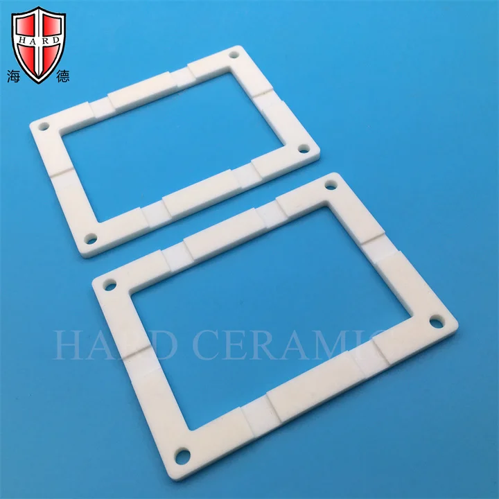 cnc machining high thermal conductivity 99.7% alumina ceramic holder support frame