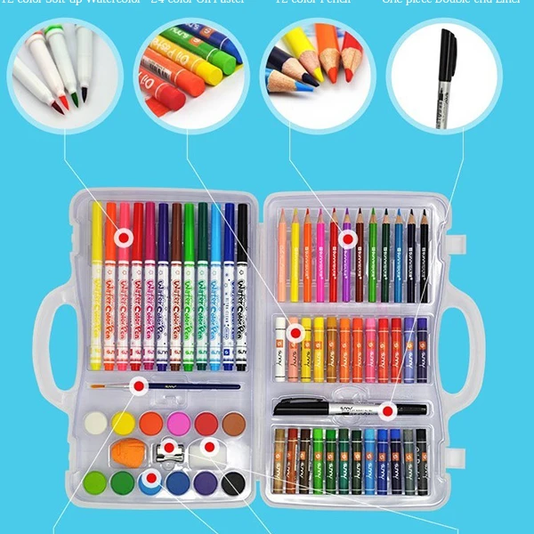 Горячая Распродажа, 138 шт., набор для художественного рисования с акварельным пером и цветным карандашом для детей
