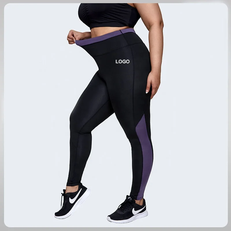 Fashion curvy athleisure wear high quality high waist leggings activewear 3XL 4XL plus size fitness yoga wear