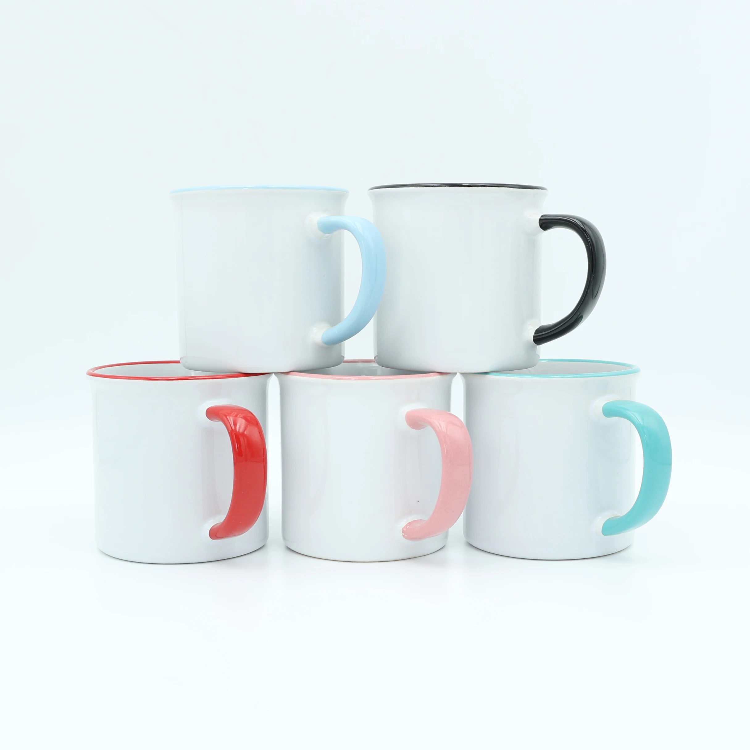Wholesale custom logo sublimation Imitation enamel great stoneware customization coated ceramic mug coffee cup supplier