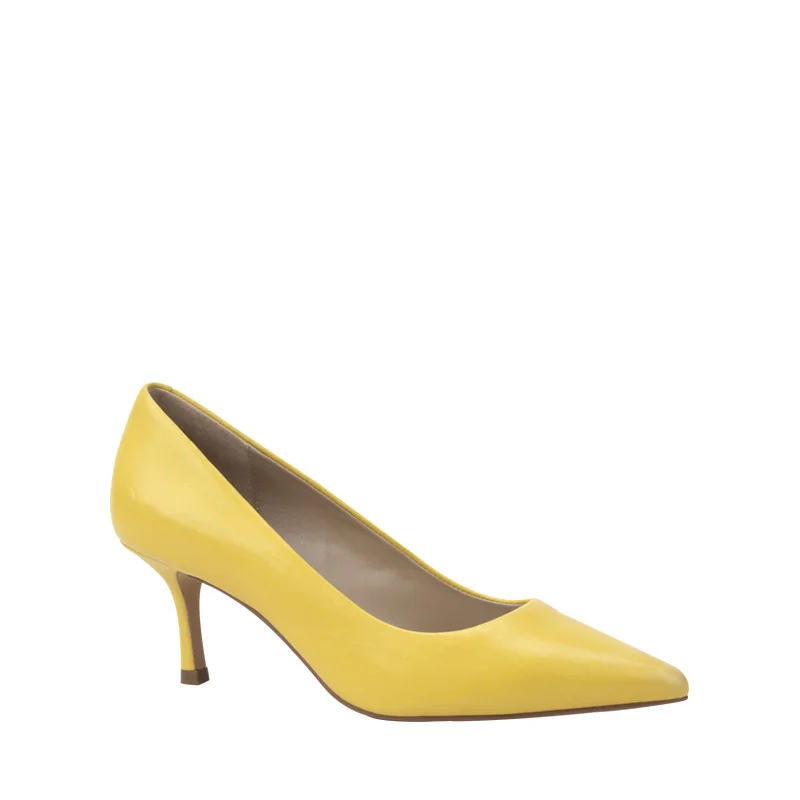 Custom Genuine Leather Pumps Manufacturer Women Single Color Casual High Heels Custom Soft Nappa Leather Office Heels Pumps