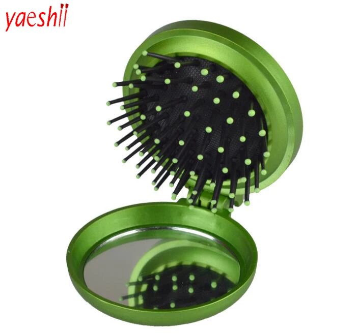 Portable Girls Folding Comb Airbag Massage Hair Brush With Mirror For Travel Airbag Folding Comb TRAVEL Comb Mirror