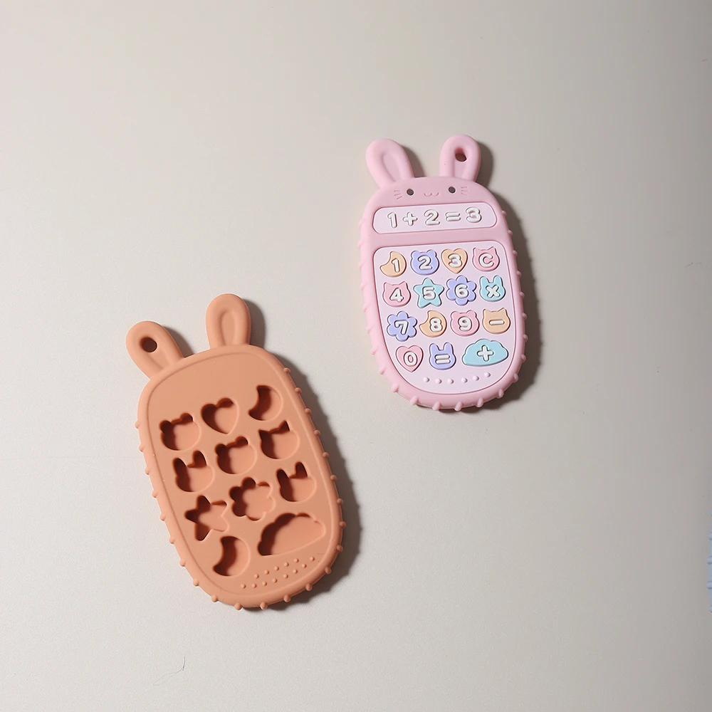 Baby Teether remote Control phone Shape Silicone Teether Teething Toy Kids Sensory Educational Toy baby gift calculator