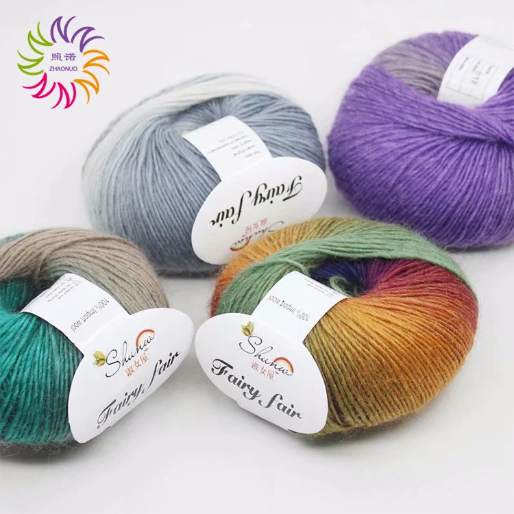 ZHAONUO wholesale knitting art comfy lambswool ball sweater cardigan worsted red set lamb superwash merino wool