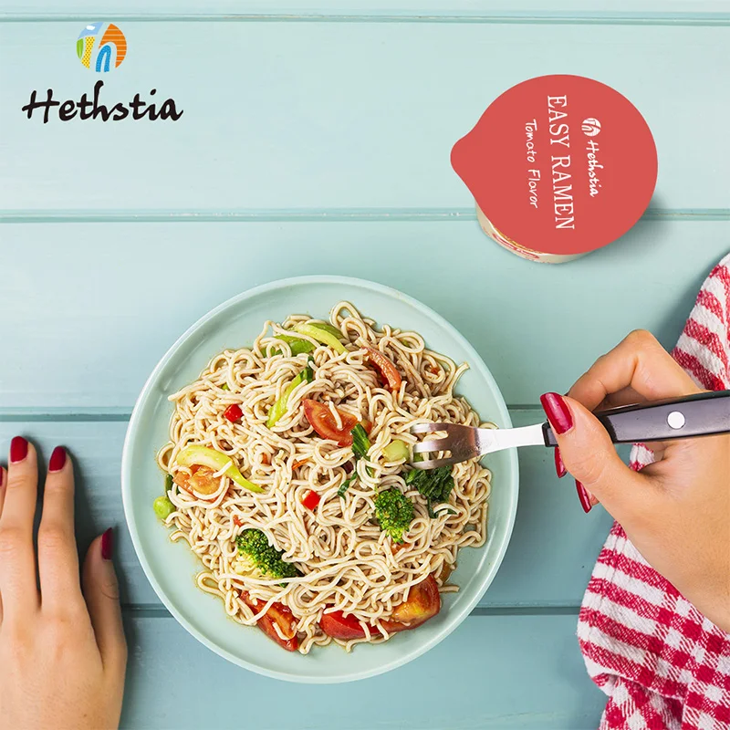 OEM Package 70g Cup Instant Noodles Healthy Halal Tomato Flavor Ramen Instant Noodles