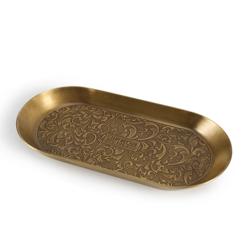 JIFENG JF-104 vintage style brass metal tray for cigar or tobacco pipe design cigarette smoking ash tray accessories