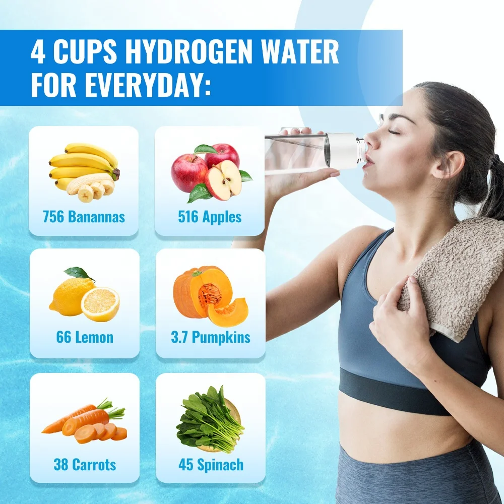 Fashion Potable Hydrogen Alkaline Ionizer Water Kettle Machine Handheld Hydrogen Water Bottle SPE
