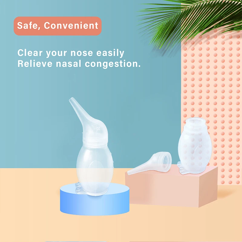 Nasal aspirator silicone material Infant Newborn Soft Penguin Long Tip Nasal Suction Cleansing Sucker Nose Tool Nasal Aspirator