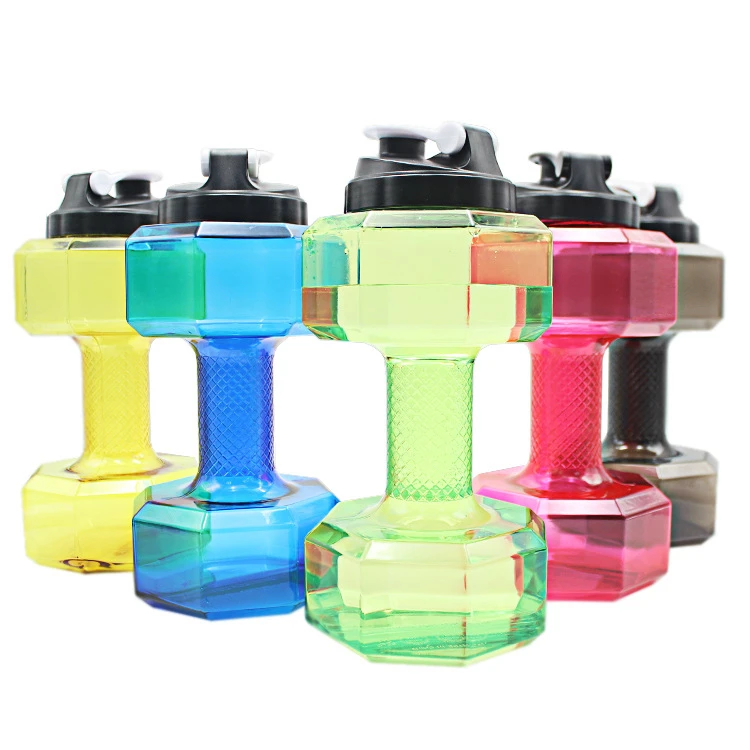 
Gym 2.5L BPA Free Creative Plastic Sports Drinking Dumbbell Shaped Kettle 